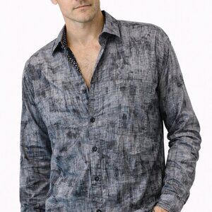 Eight-X Premium Men's Slim Fit Grey Blend Button-Down Shirt - Size XXL